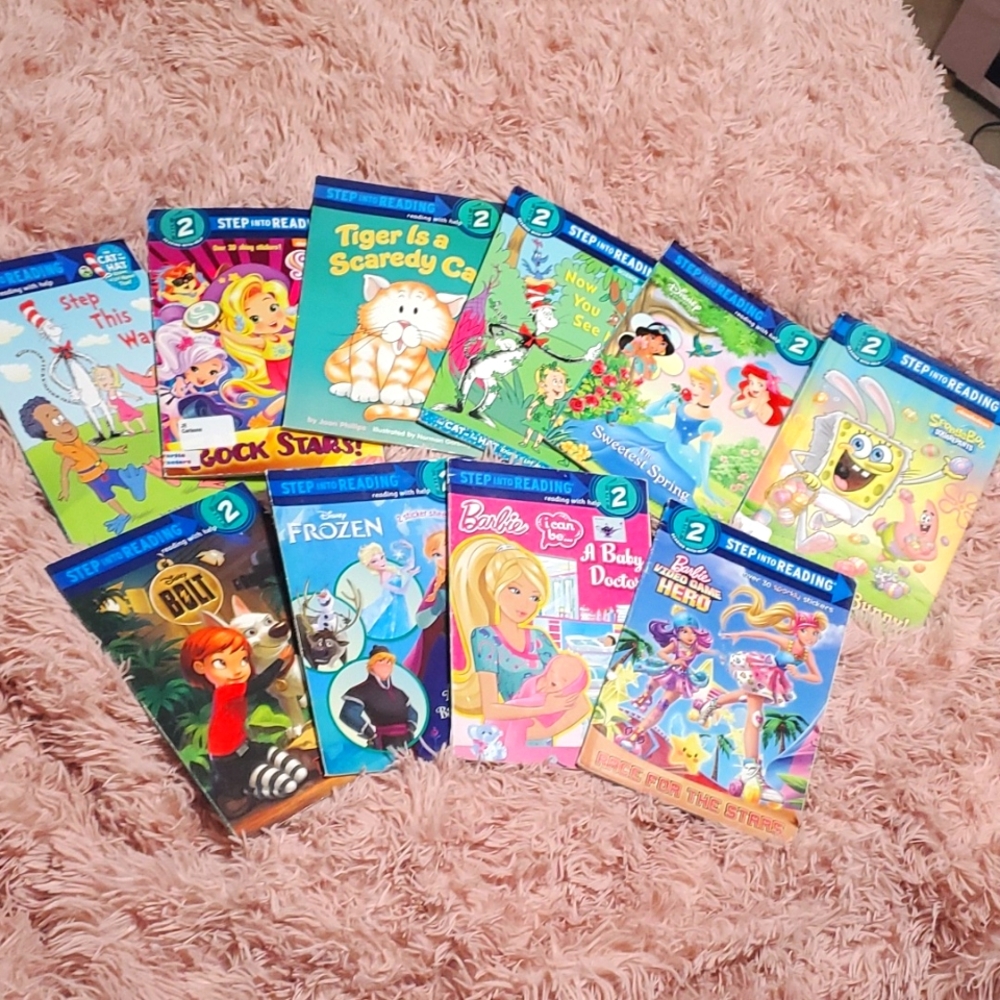 Lot of 10 step Into Reading kids books level 2